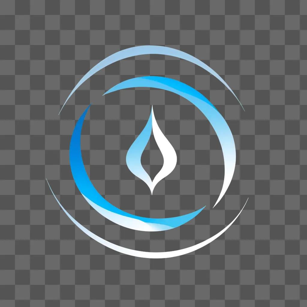 glowing blue element logo on a blue background