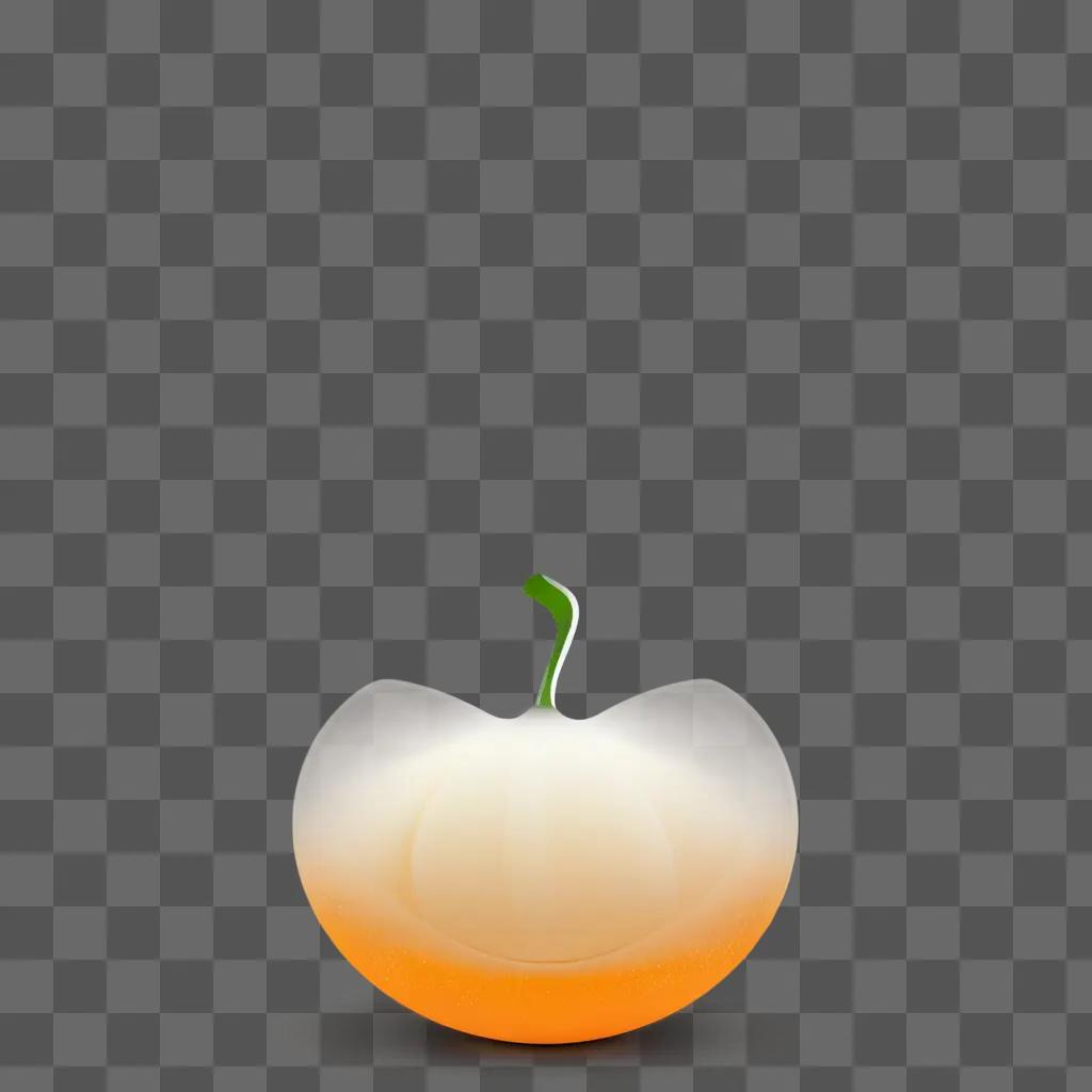 glowing orange apple on a beige background