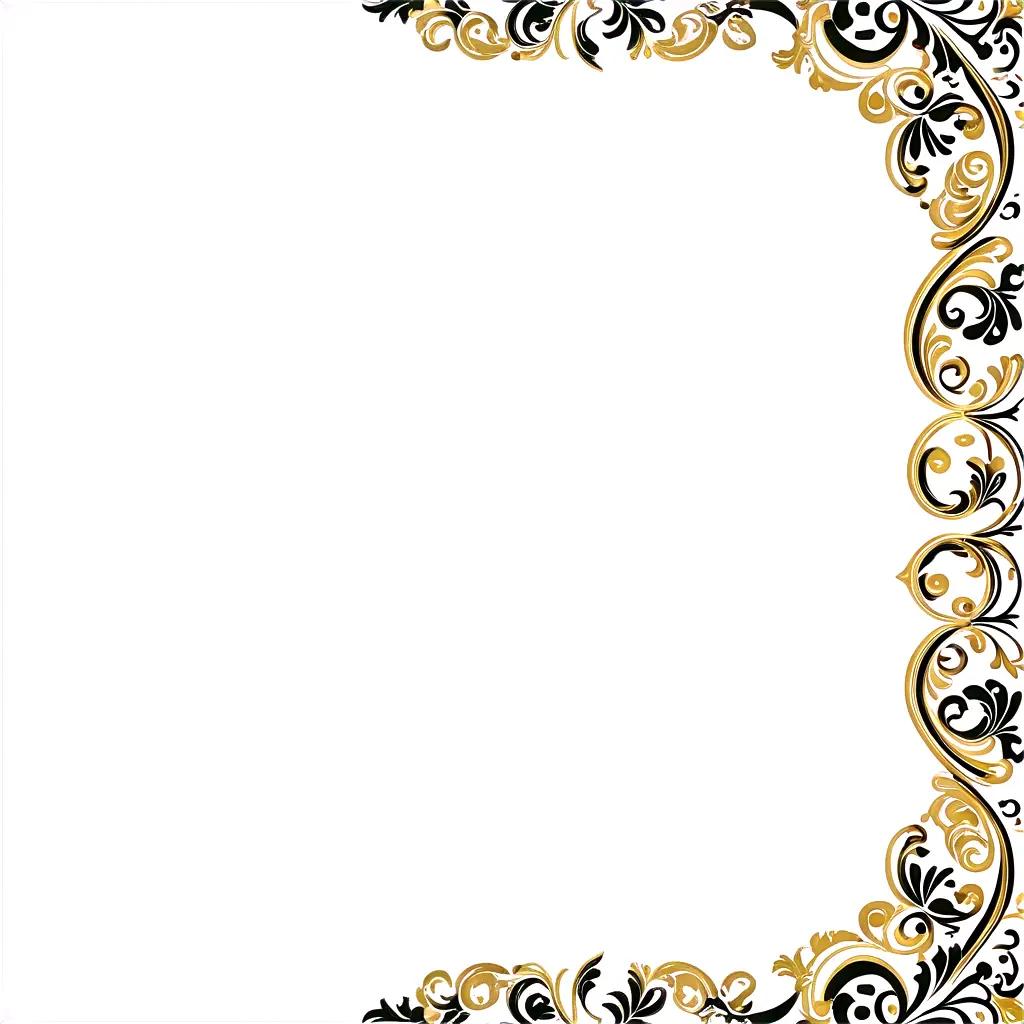 gold and black border adds elegance to a white invitation