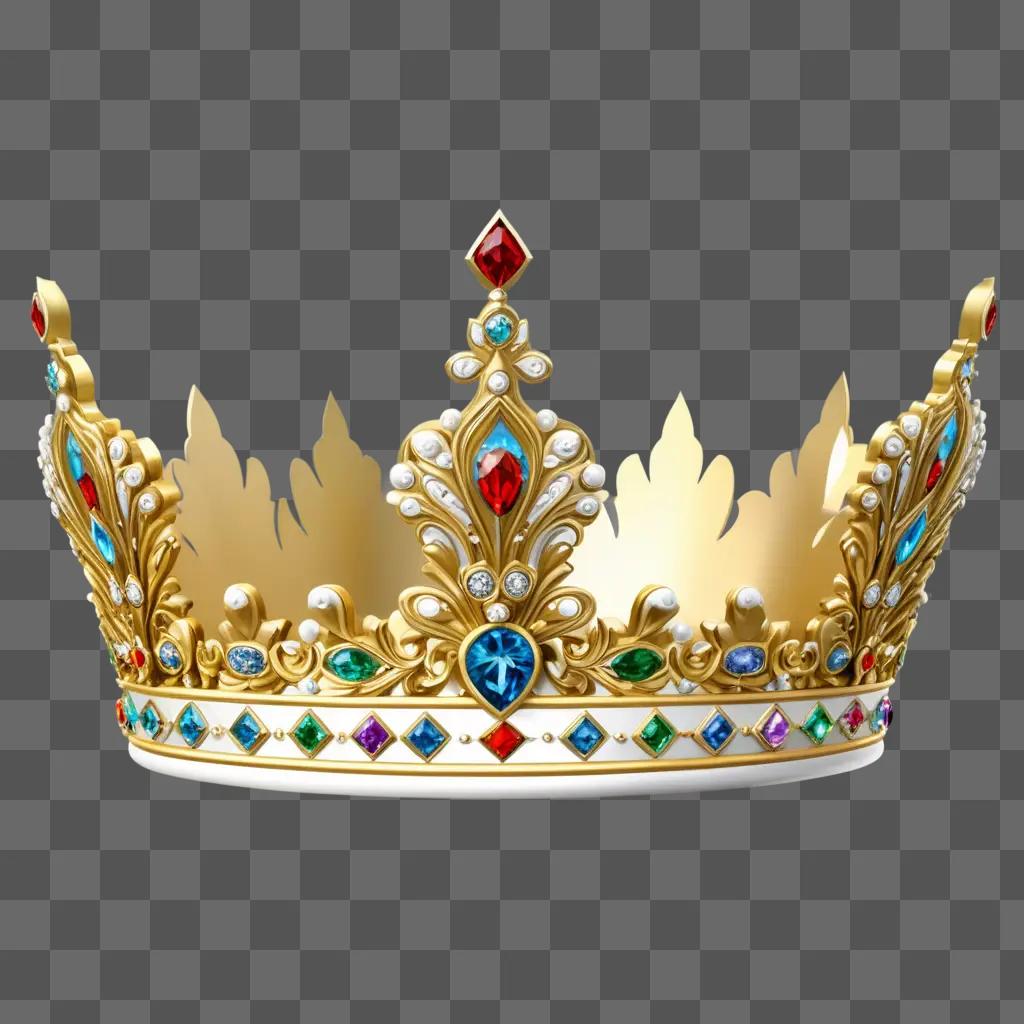 gold crown is shown with a beautiful drawing