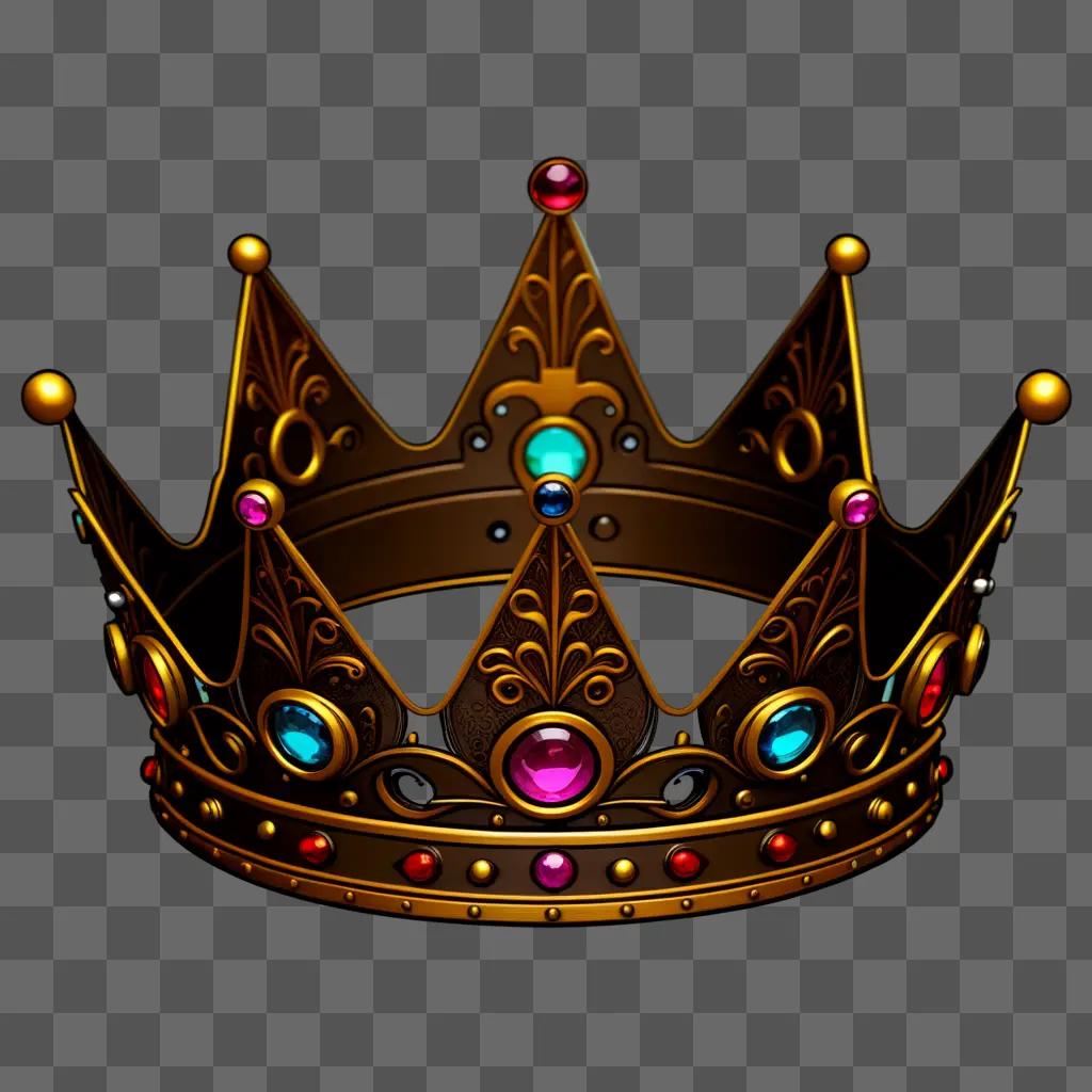 gold crown with colorful stones