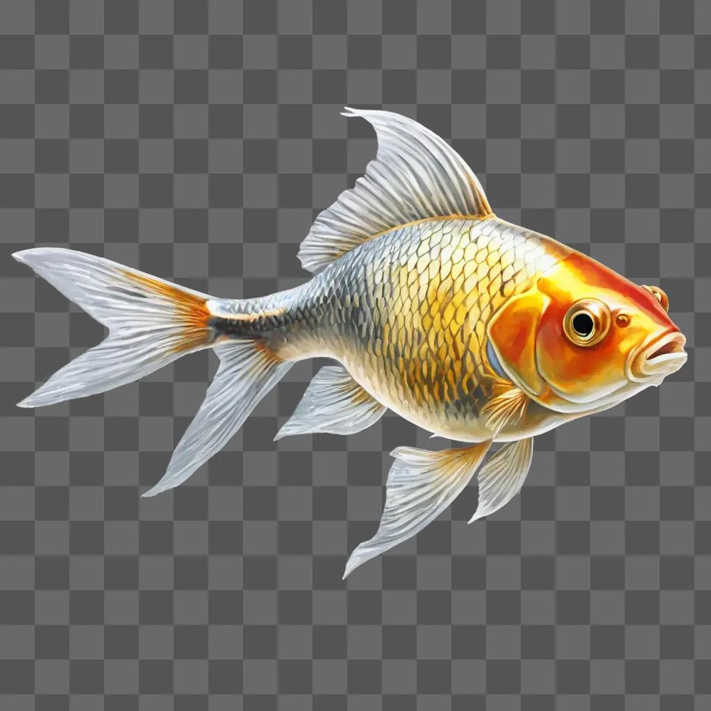 gold fish drawing A goldfish in a surrealistic image