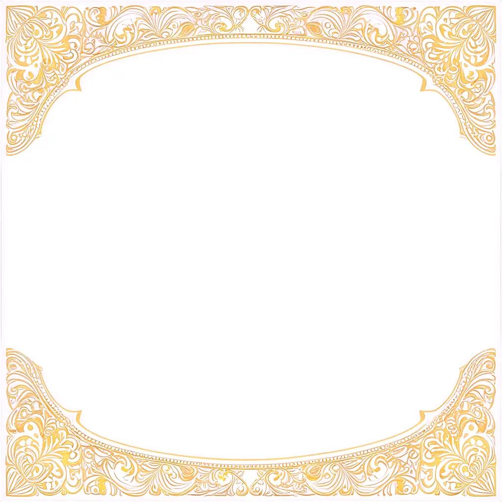 gold invitation border on a white background