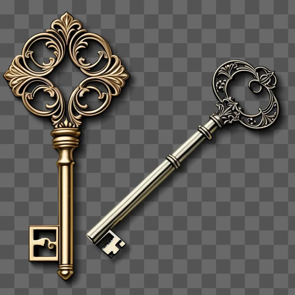 gold key with a decorative handle