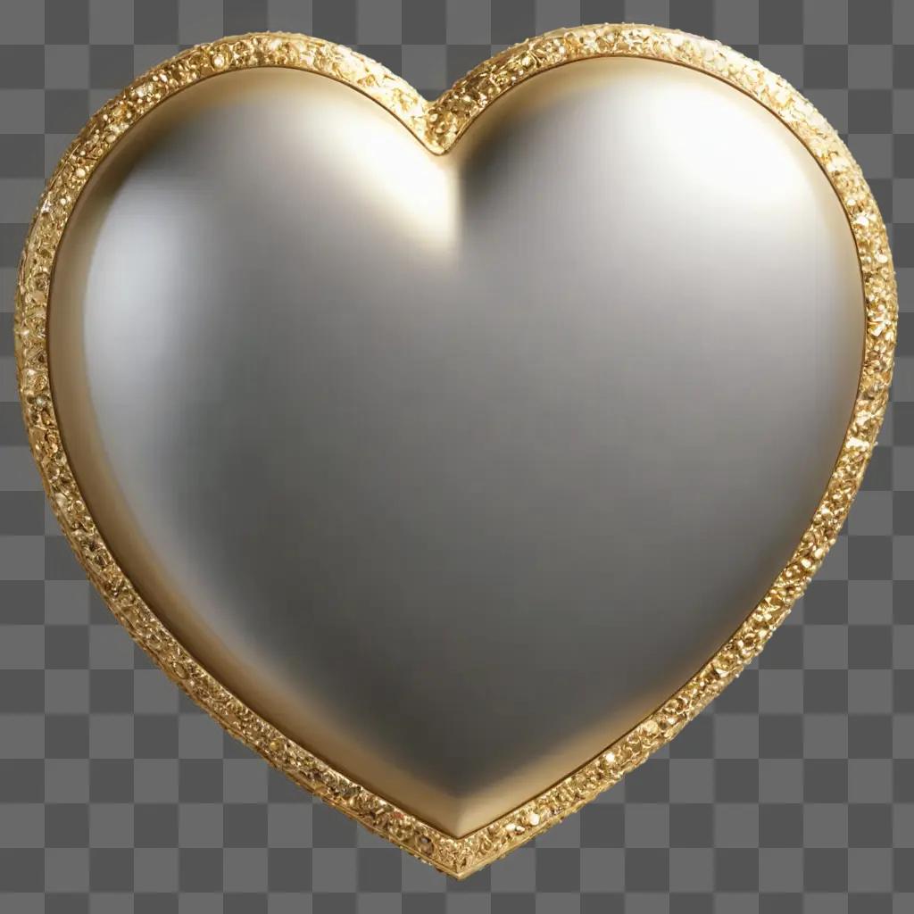 gold sparkle A heart-shaped frame with gold trim