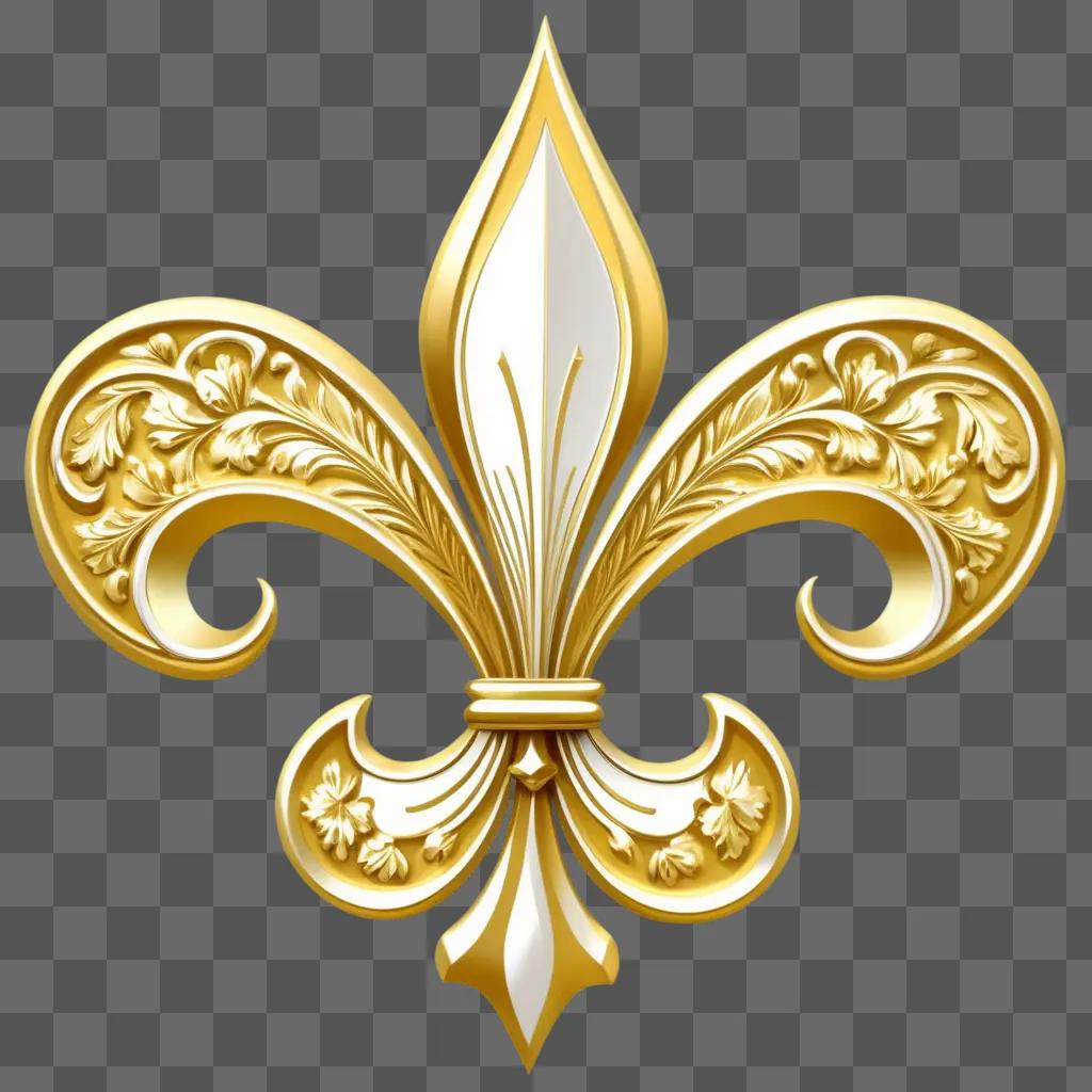 golden Fleur de lis on a beige background