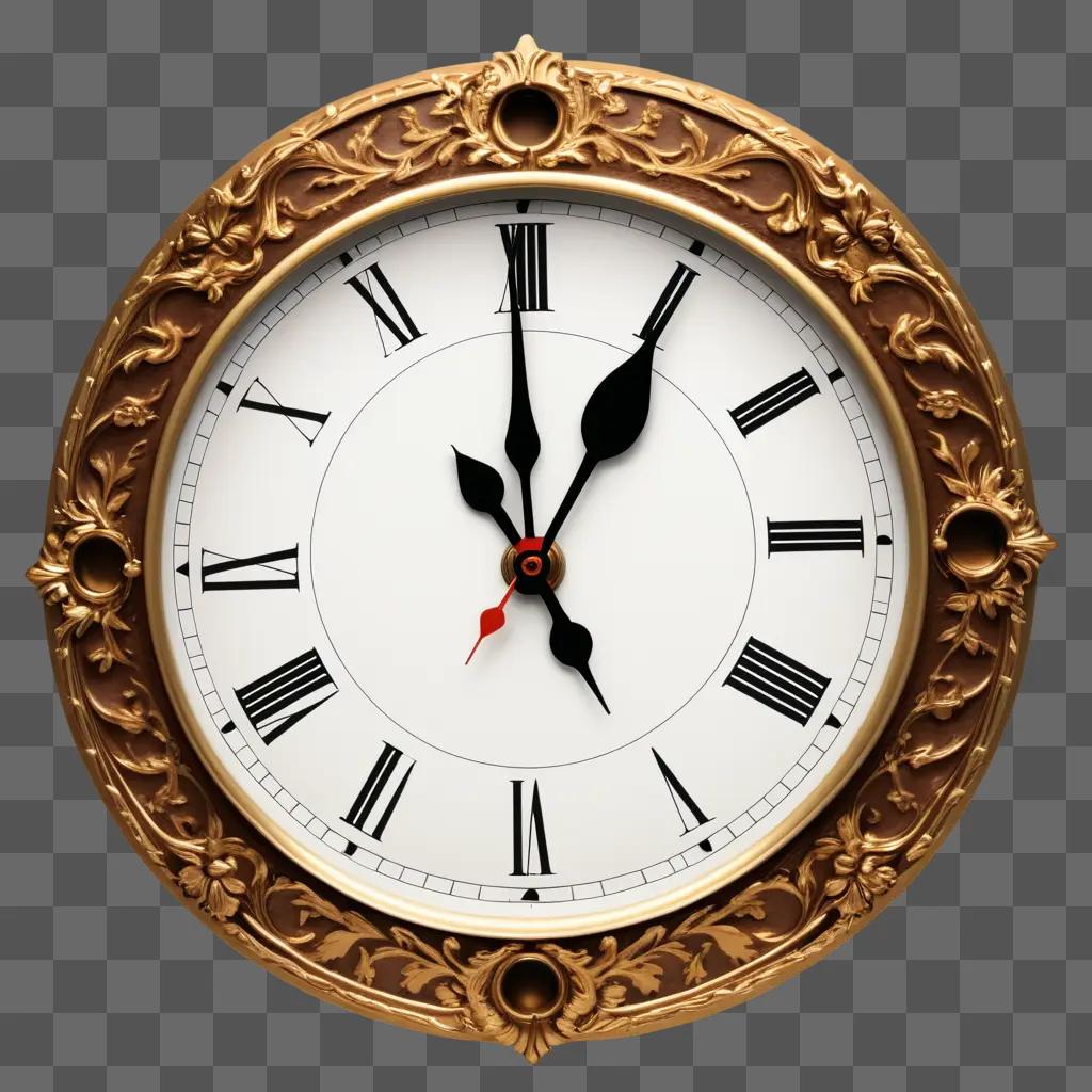 golden clock face with roman numerals