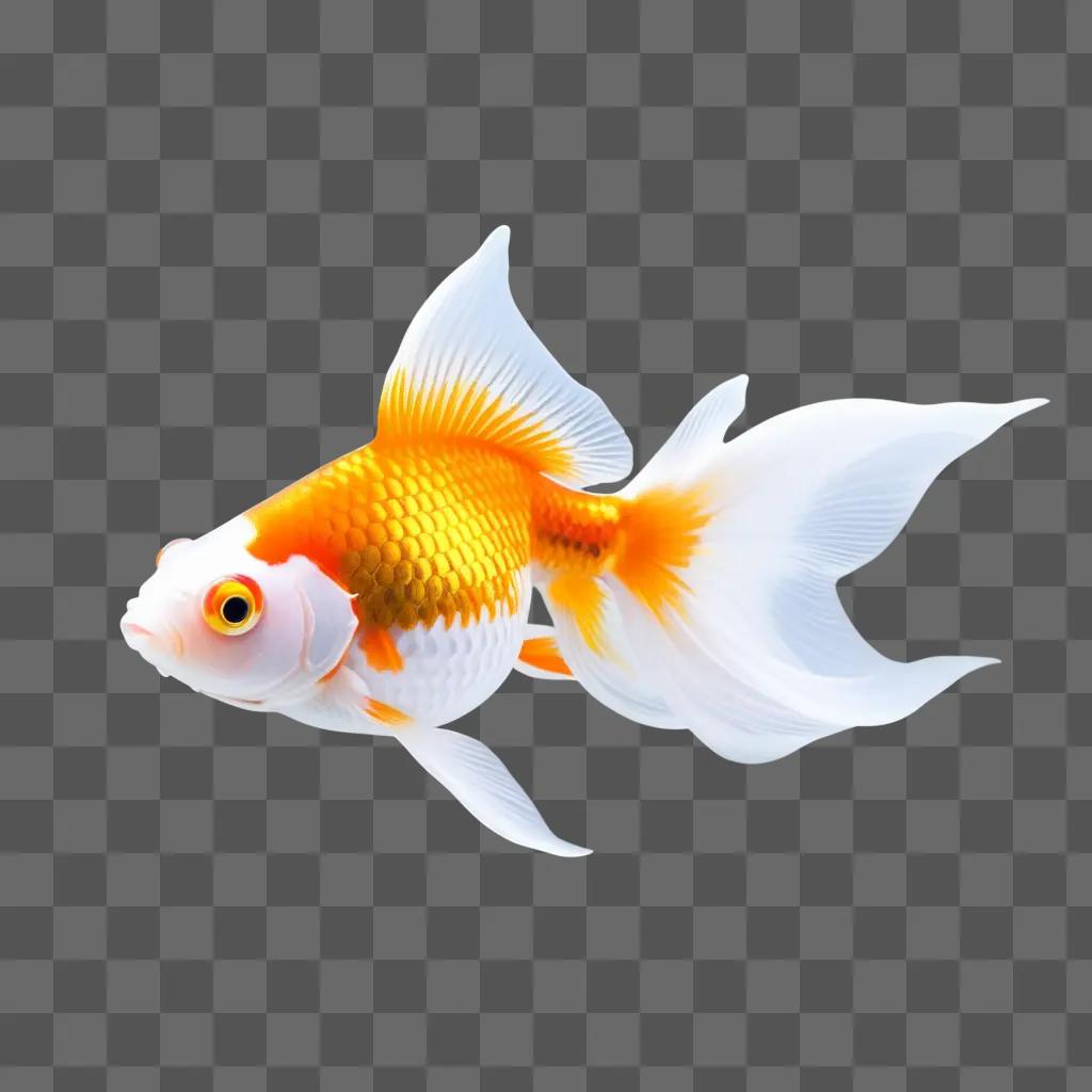 golden fish swimming on a white surface