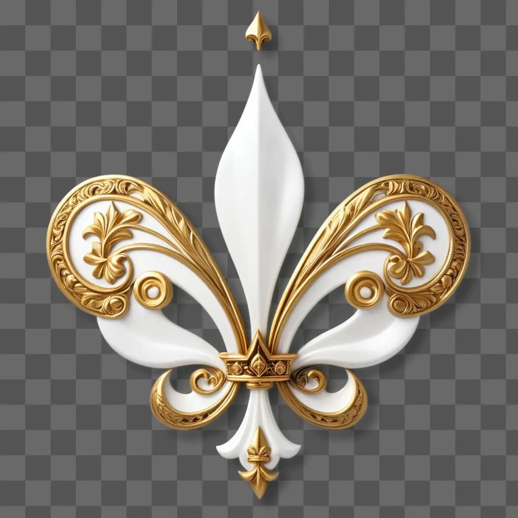 golden fleur de lis on a beige background