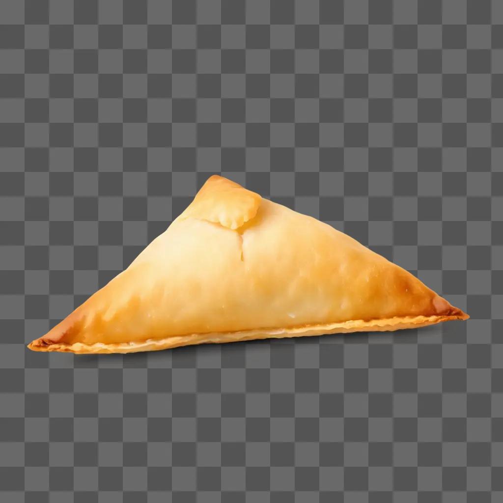 golden samosa on a beige surface