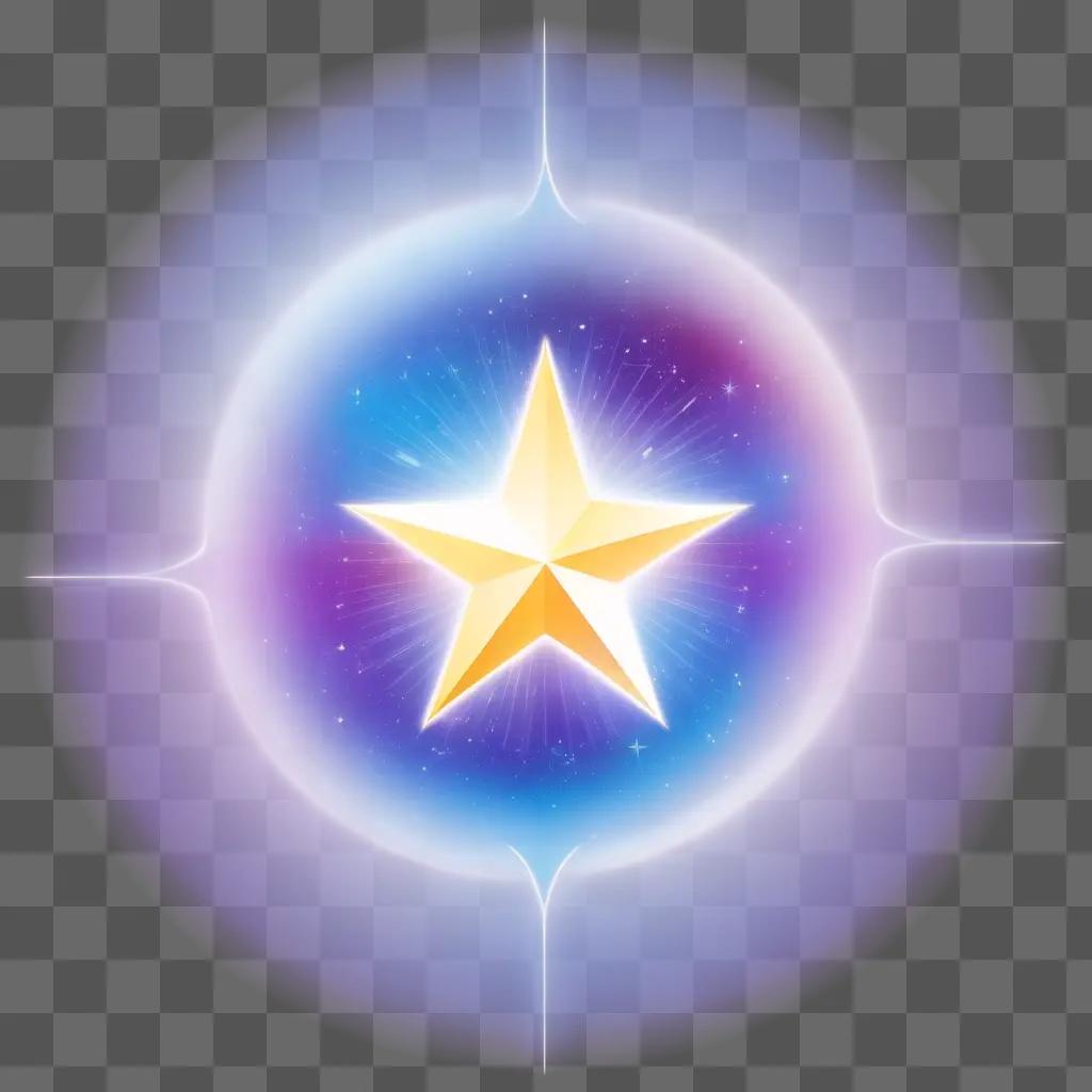 golden star in a purple circle