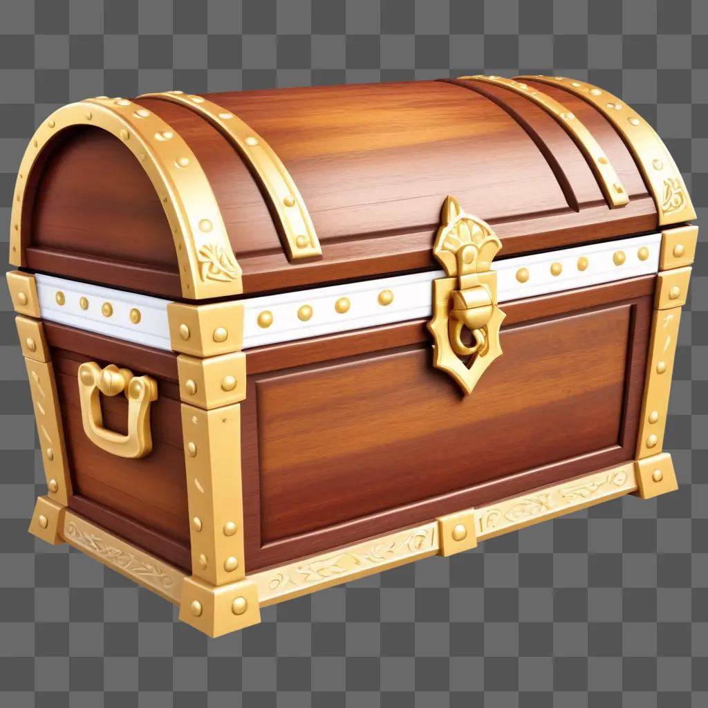 golden treasure chest with a wooden exterior