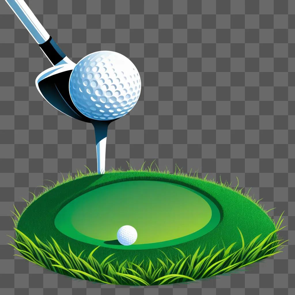 golf ball and tee on a green grassy area