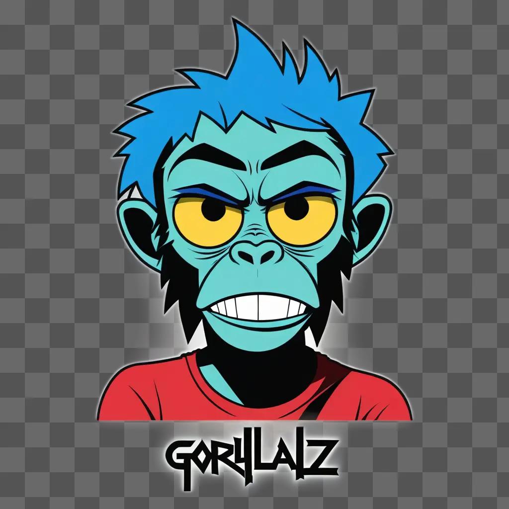 gorilla logo with a blue face and yellow eyes