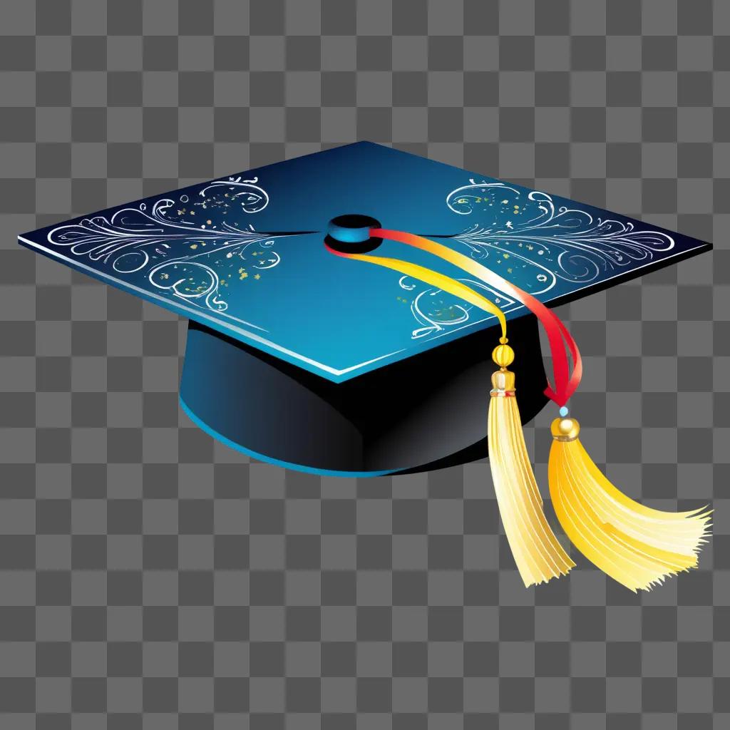 graduation cap clipart with a yellow tassel