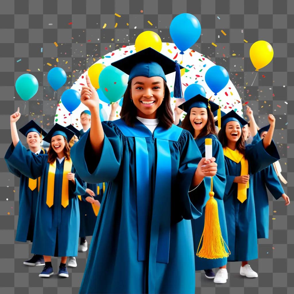 graduation clipart of happy graduates in graduation gowns