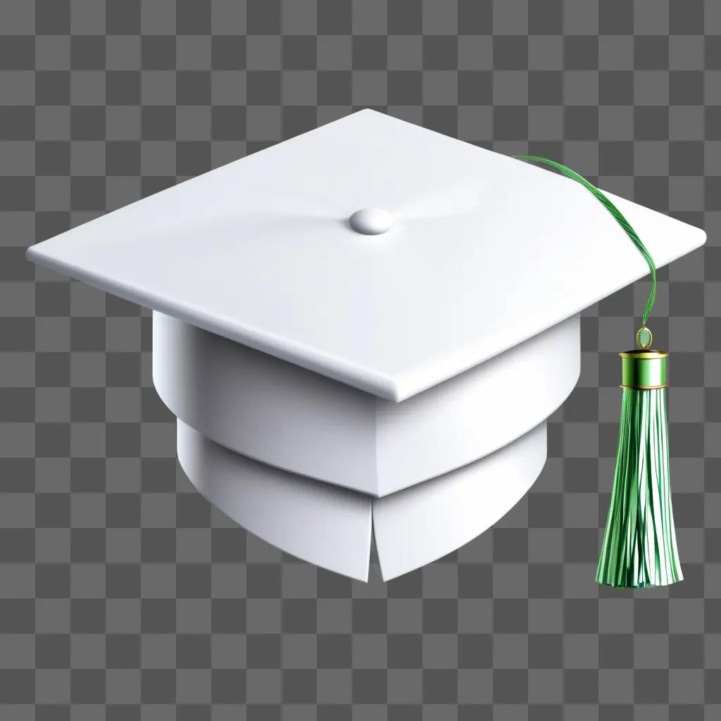 graduation hat with a green tassel clipart