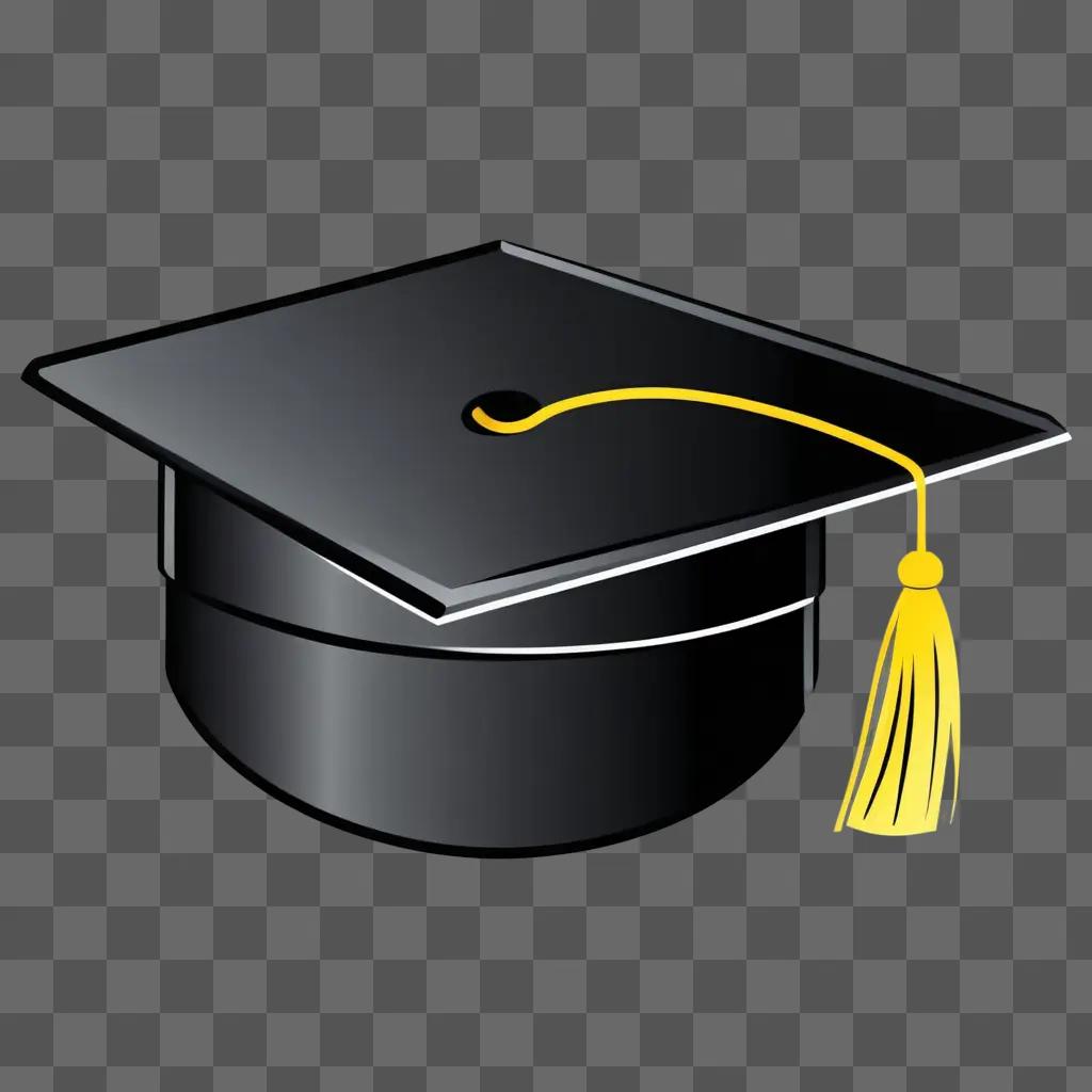 graduation hat with a yellow tassel clipart