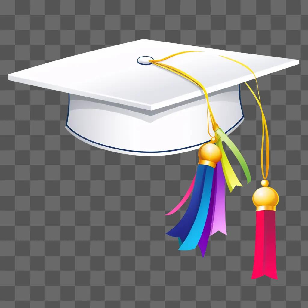 graduation hat with colorful tassels