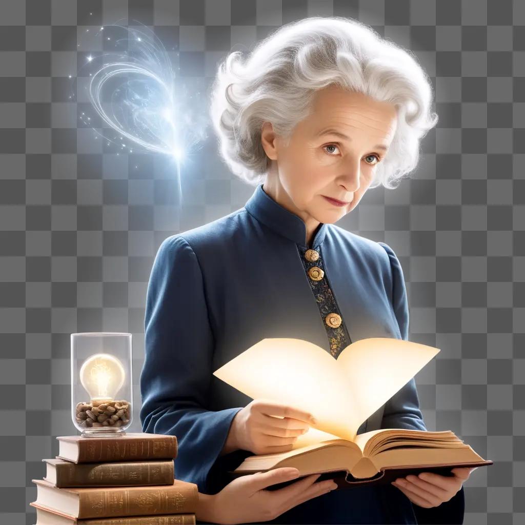 grand lady with a book