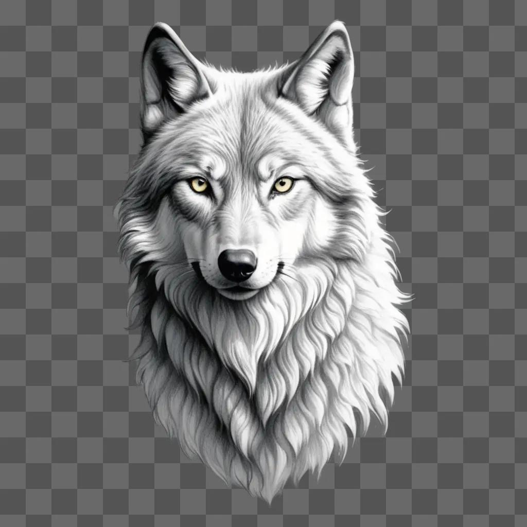 gray wolf drawing in a sketch format