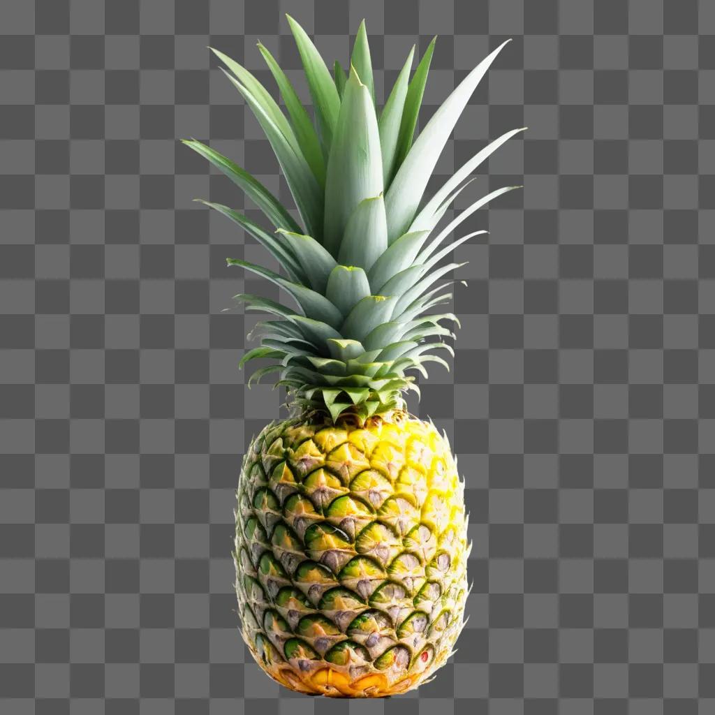 green and yellow pineapple on a green background