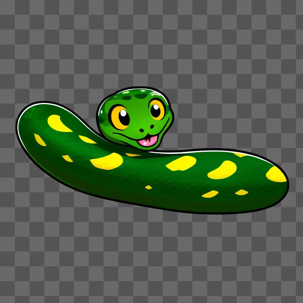 green and yellow snake drawing is cute