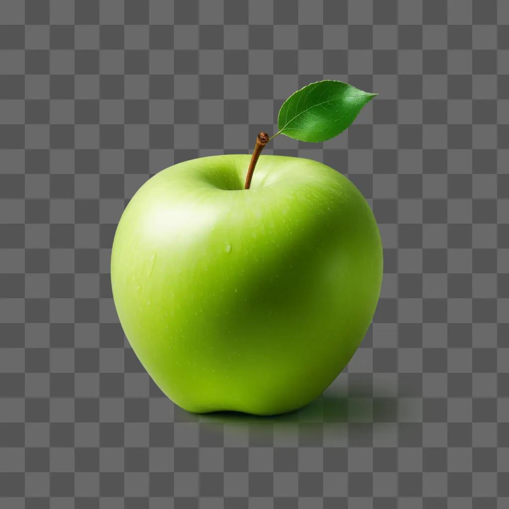 green apple on a green background