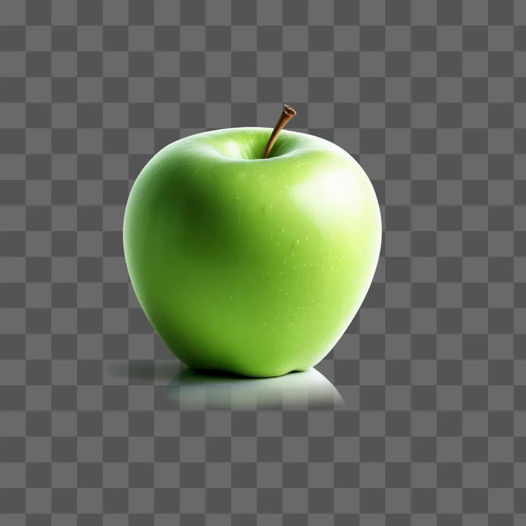 green apple with a green glow on a green background