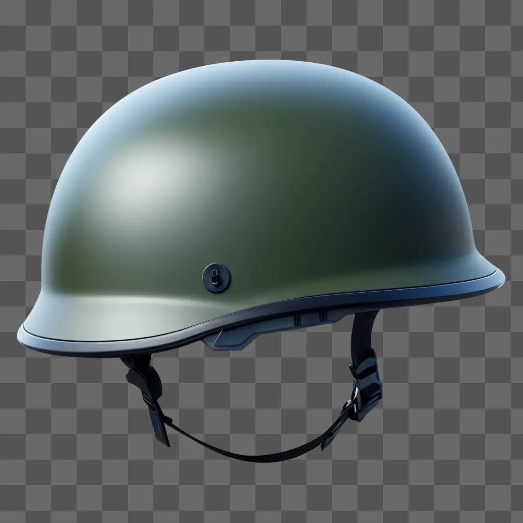 green army helmet with a buckle