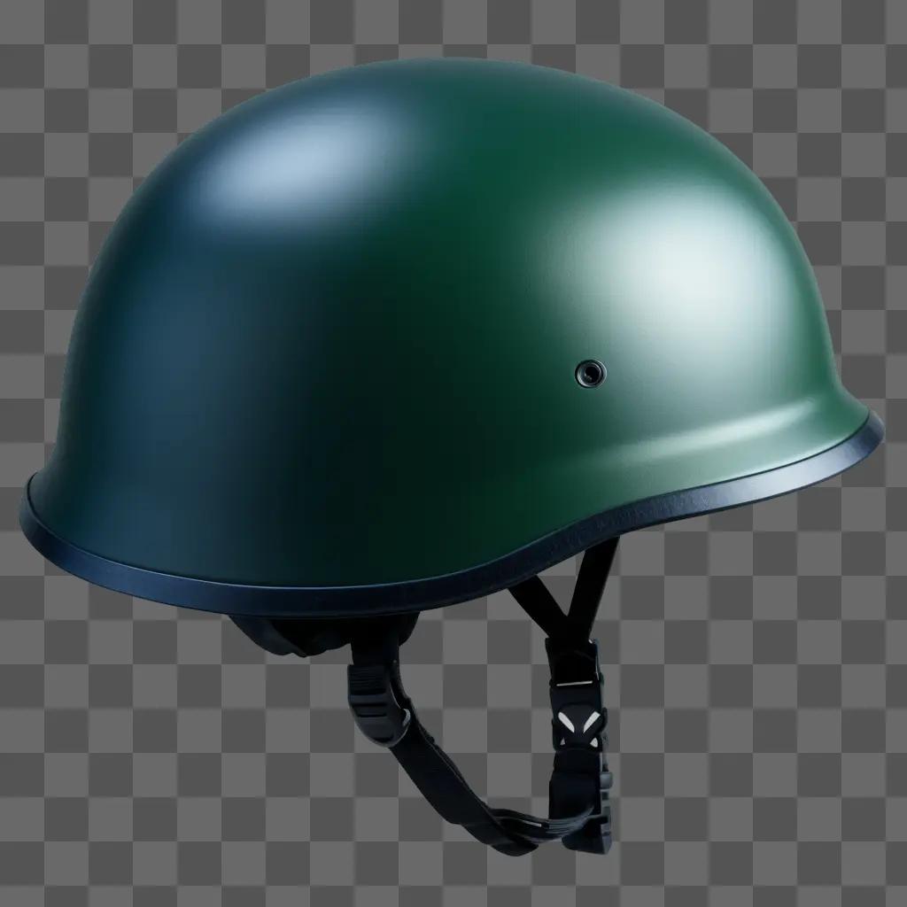 green army helmet with black straps