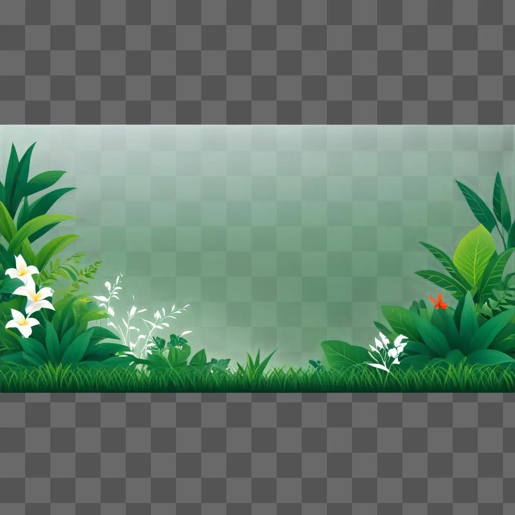 植物と花と緑の背景