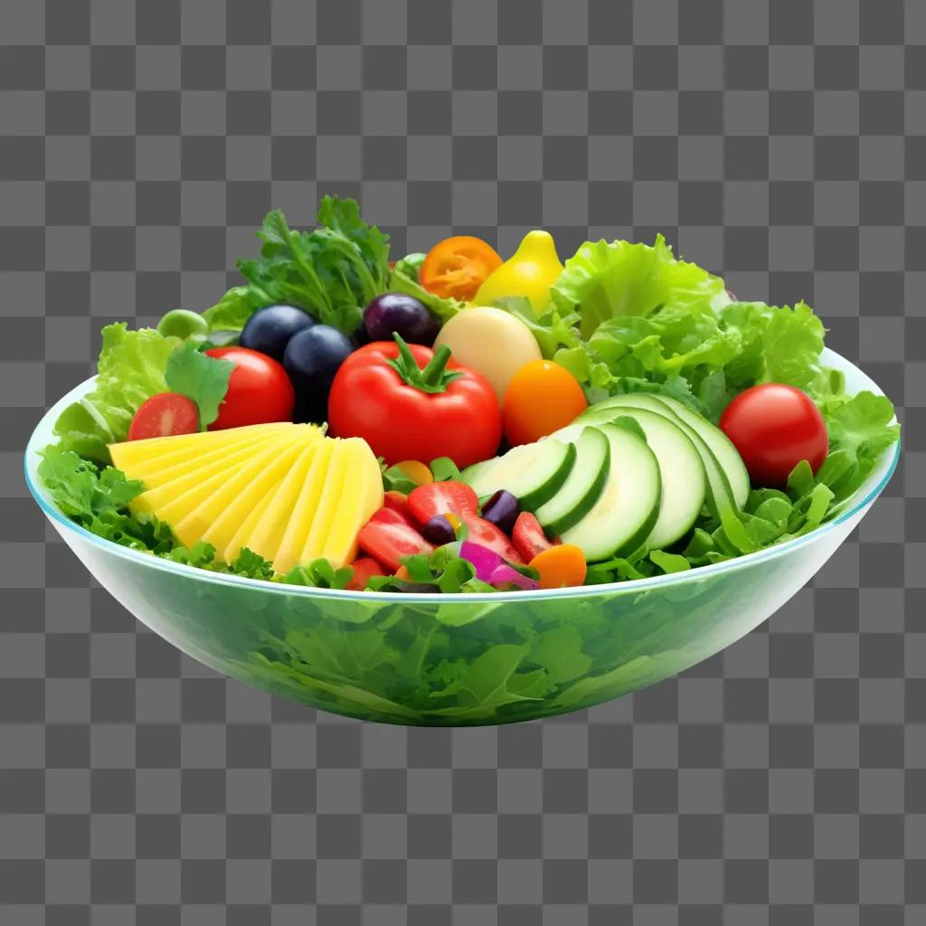 green bowl full of colorful salad ingredients