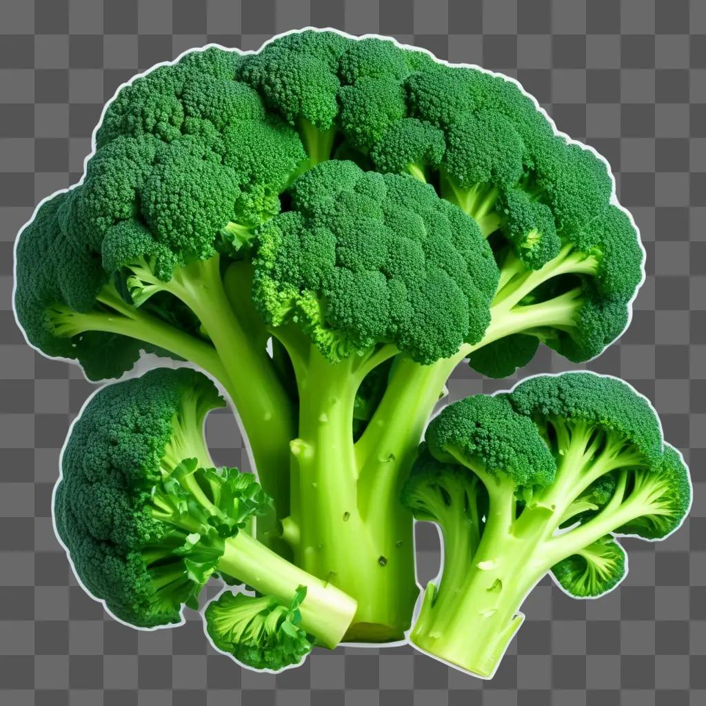 green broccoli clipart illustration on a green background