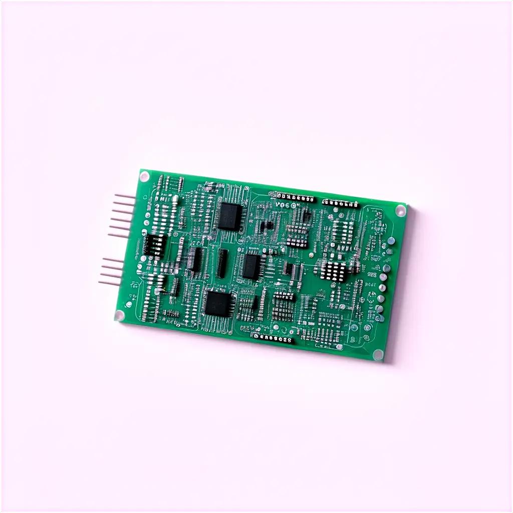 green circuit board on a white background