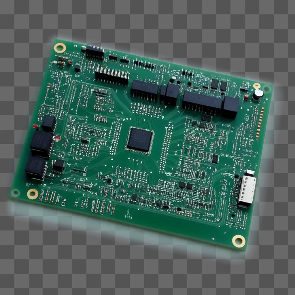 green circuit board with electronic components