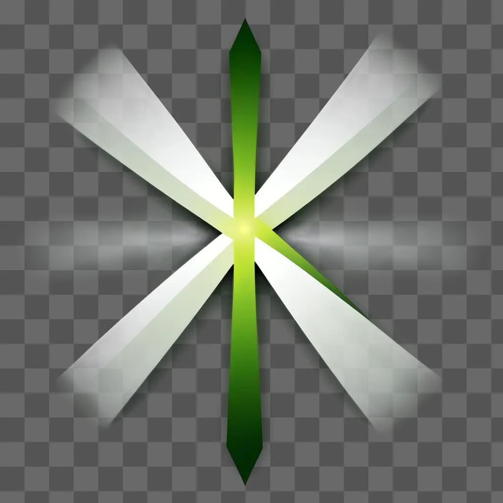 green cross with white spokes