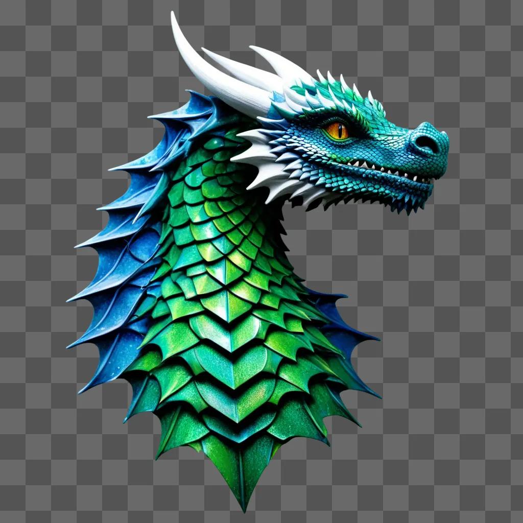 green dragon with scales on its head