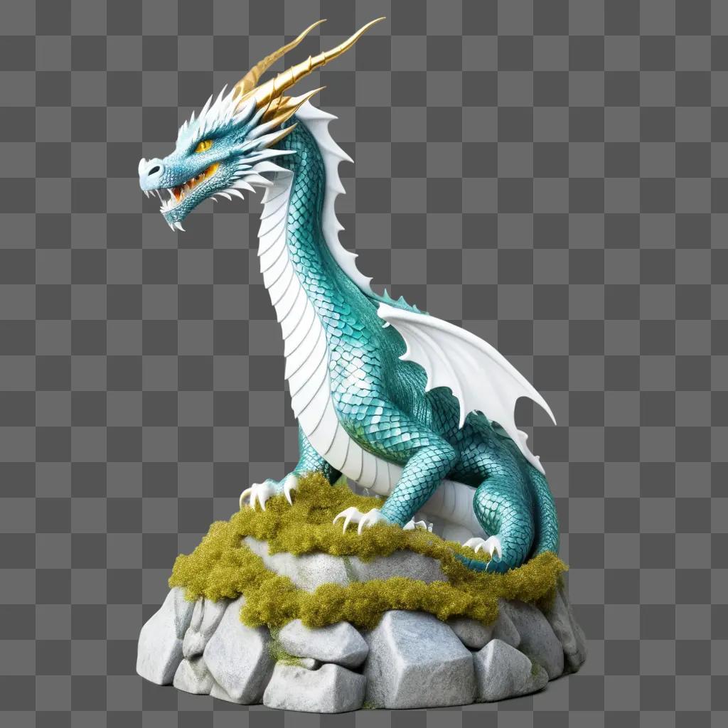 green dragon with white scales on its body