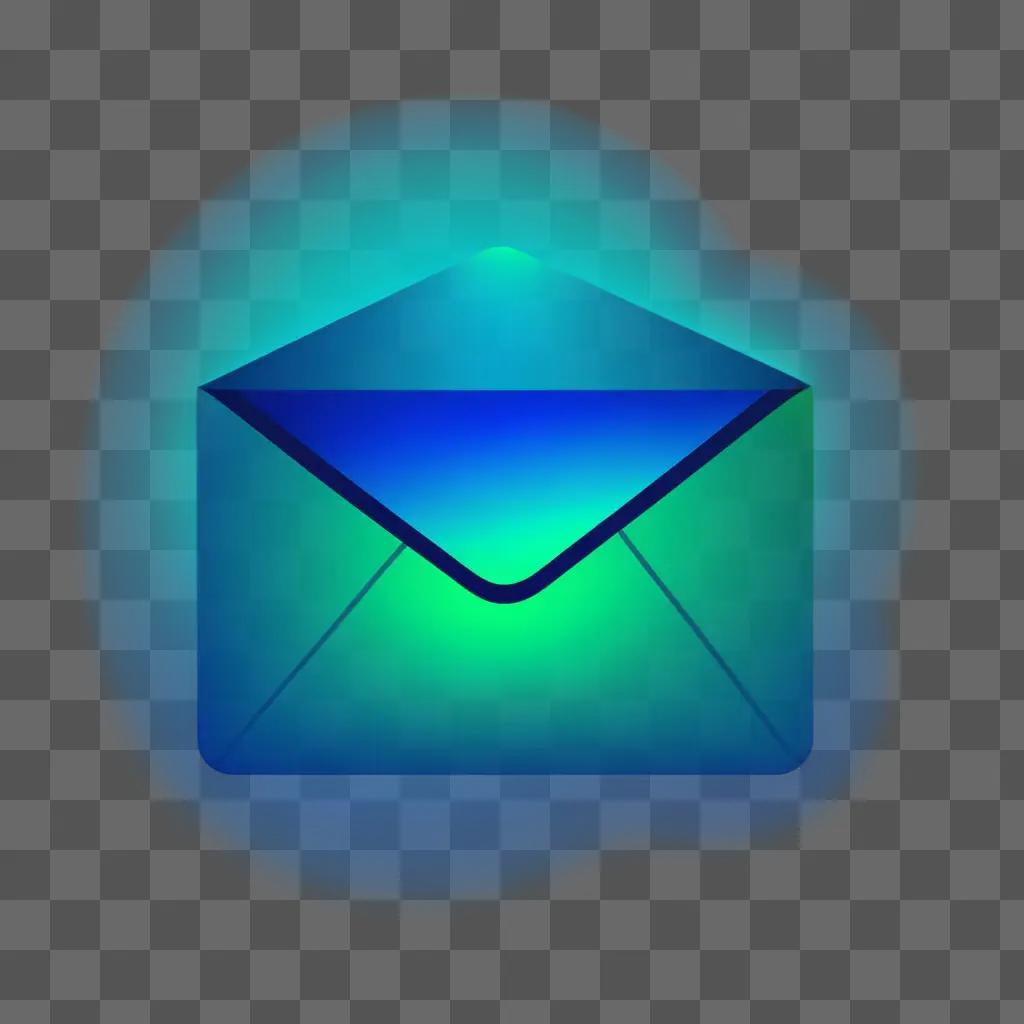 green email icon on a blue background