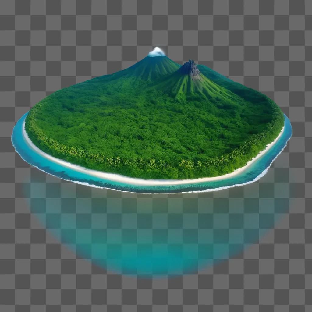 green island surrounded by water