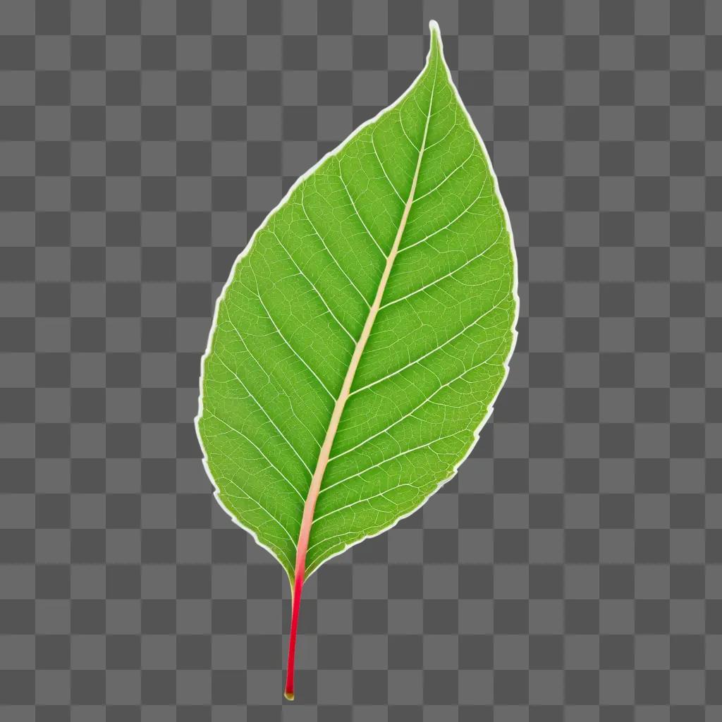 green leaf with a red edge on it