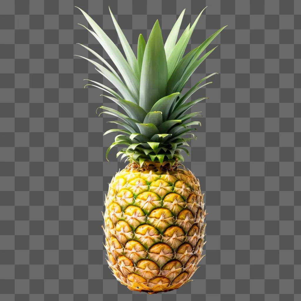 green pineapple in a dark background