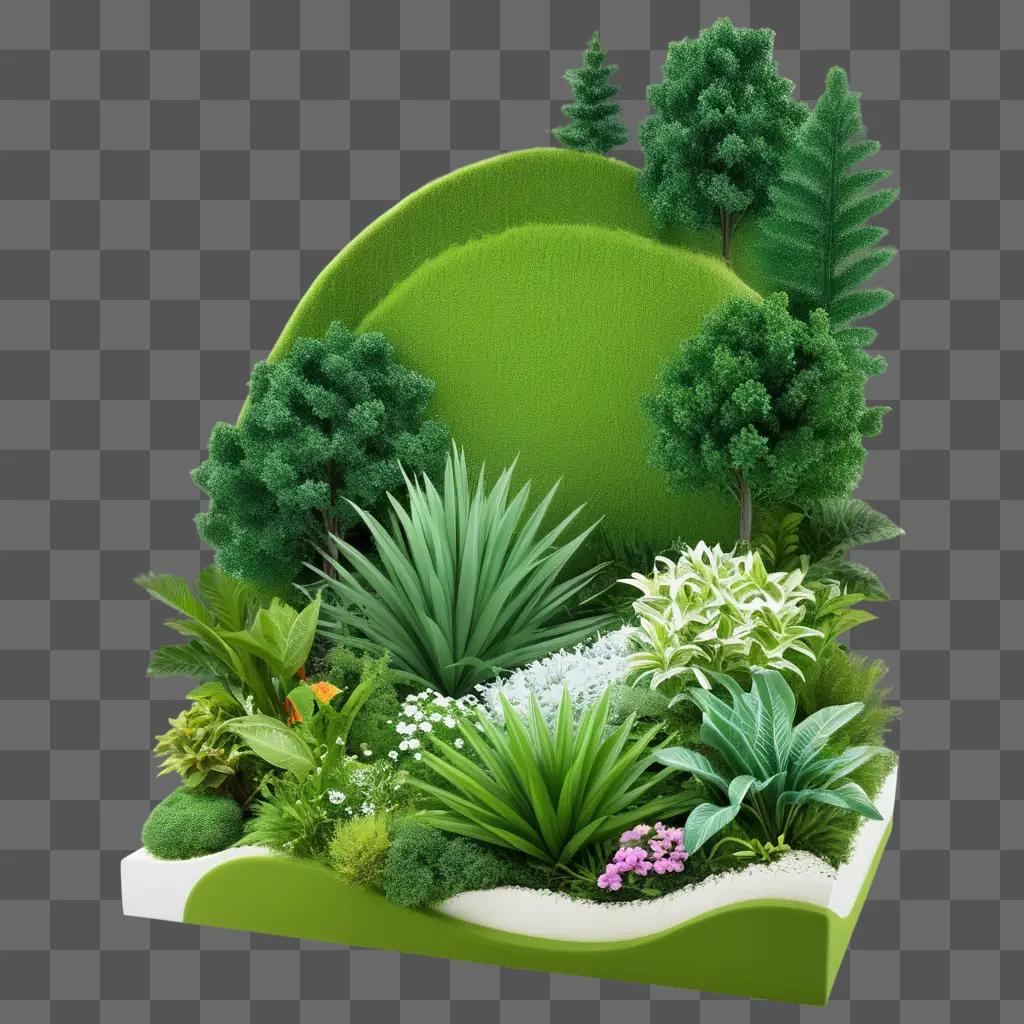 green plant garden on a green surface