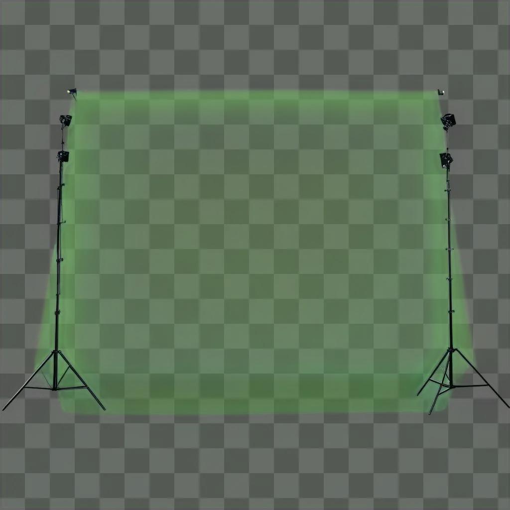 green screen with a light on it