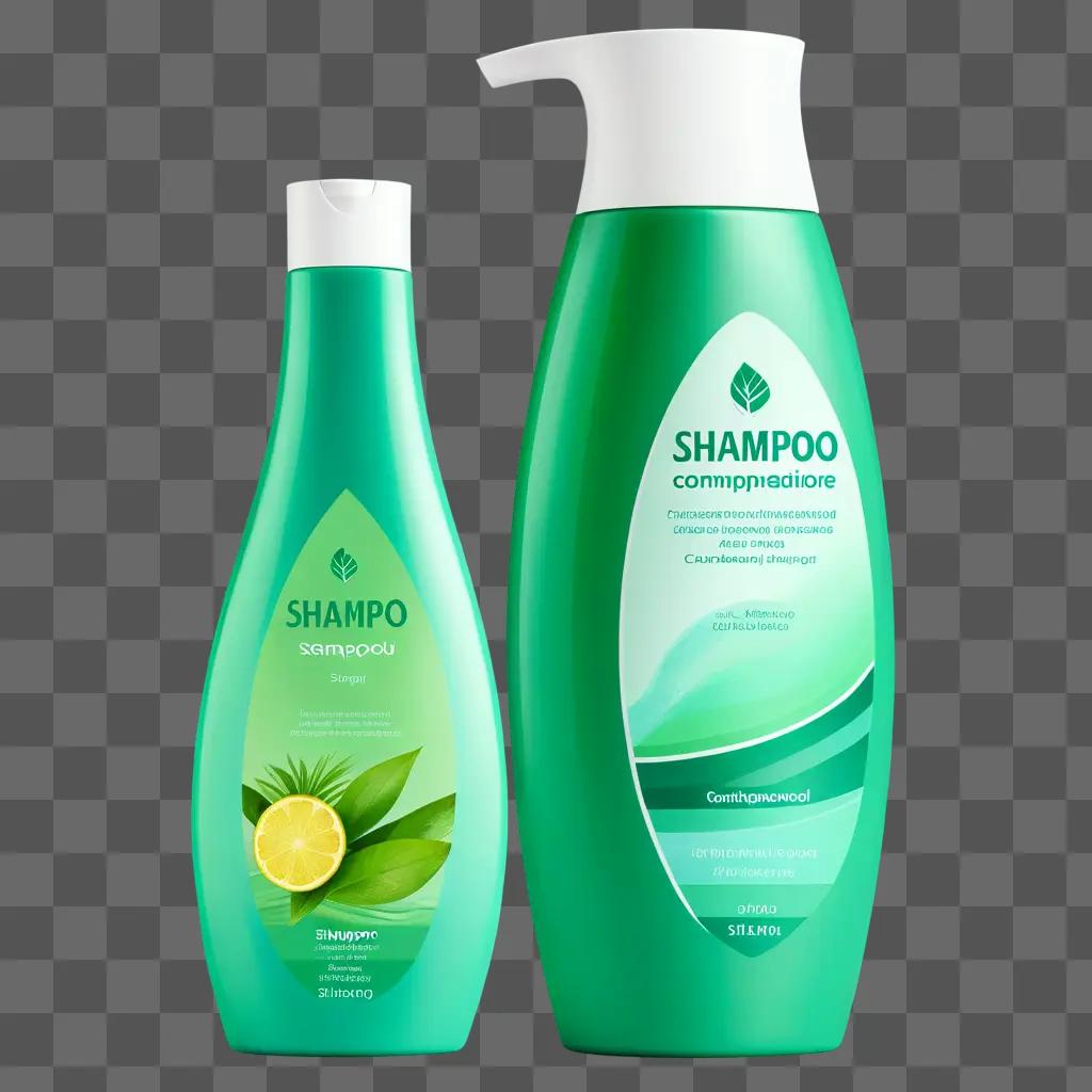 green shampoo bottle with a green label