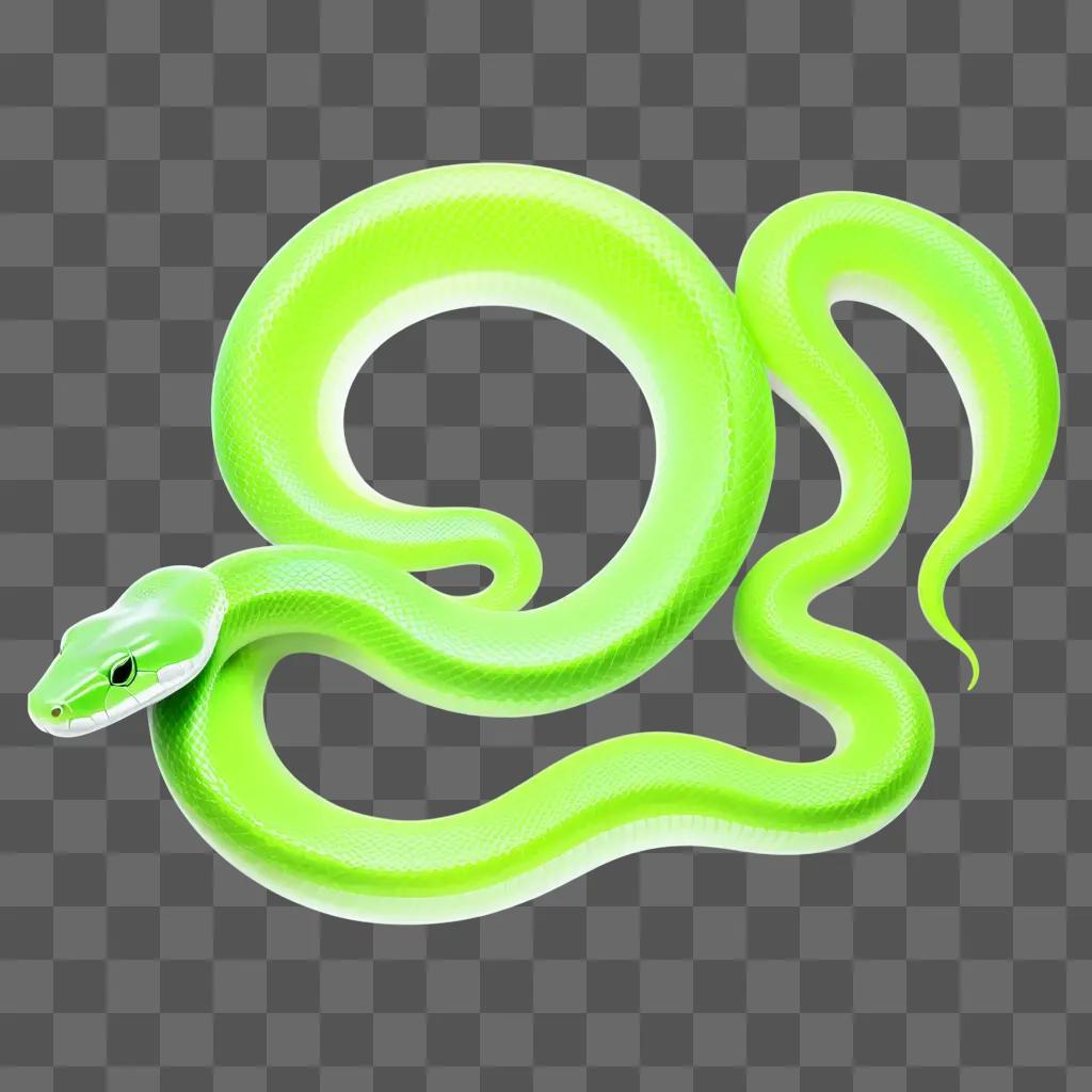 green snake on a transparent background