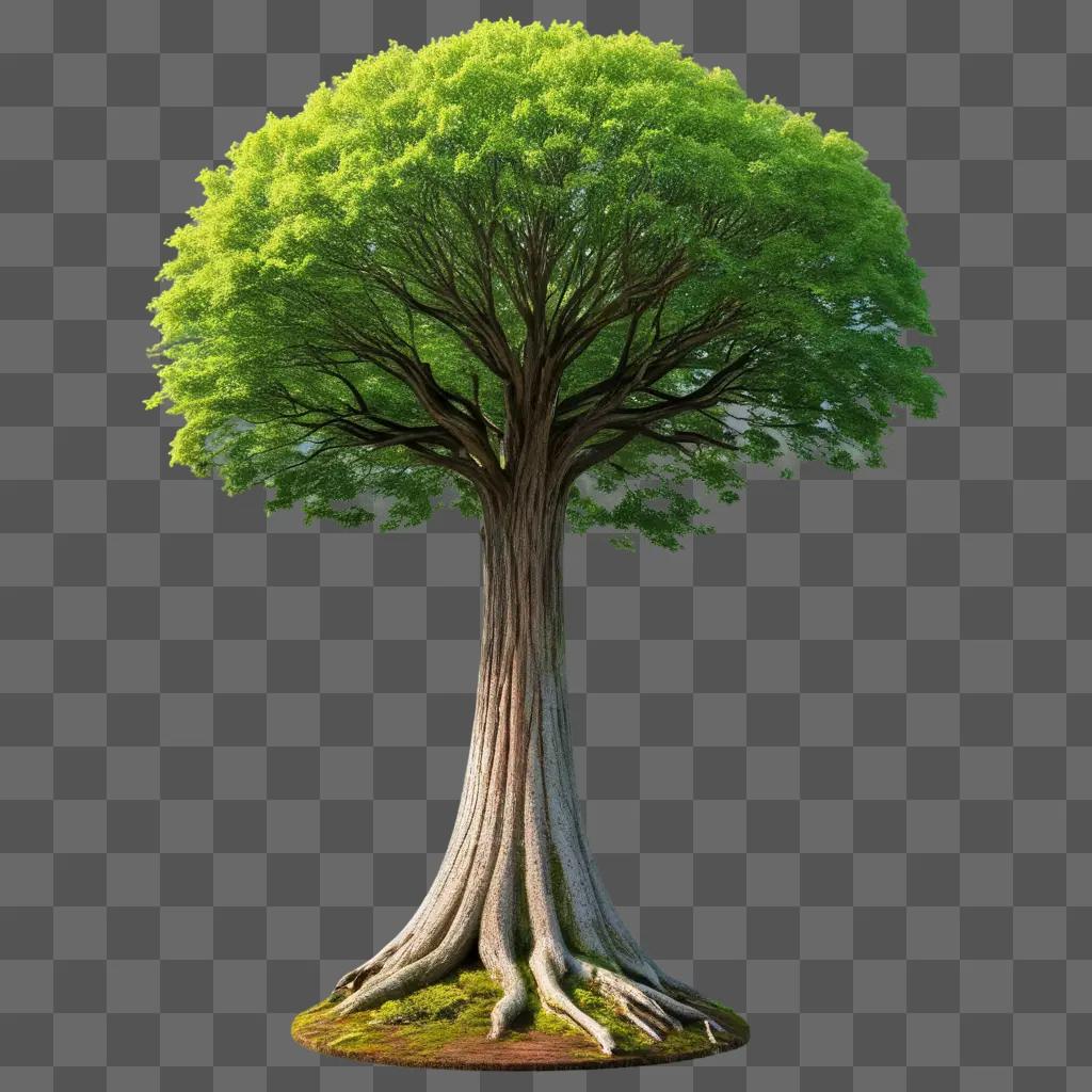 緑の大地から育つ緑の木