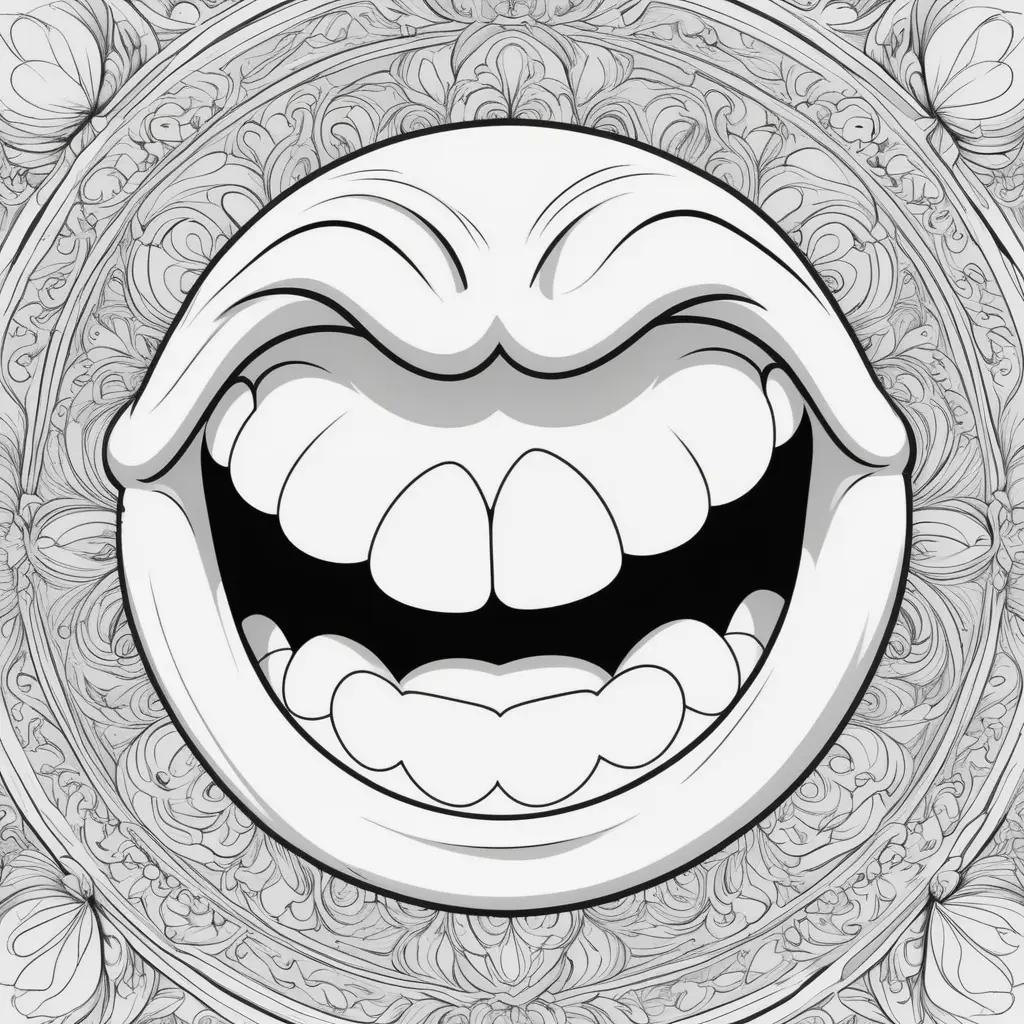 grimace grins on a coloring page