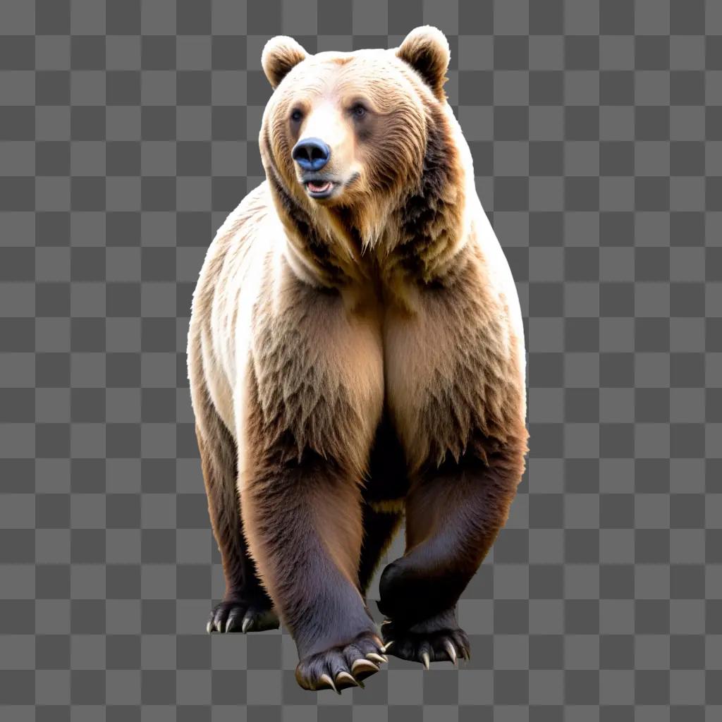 grizzly bear is captured in a portrait